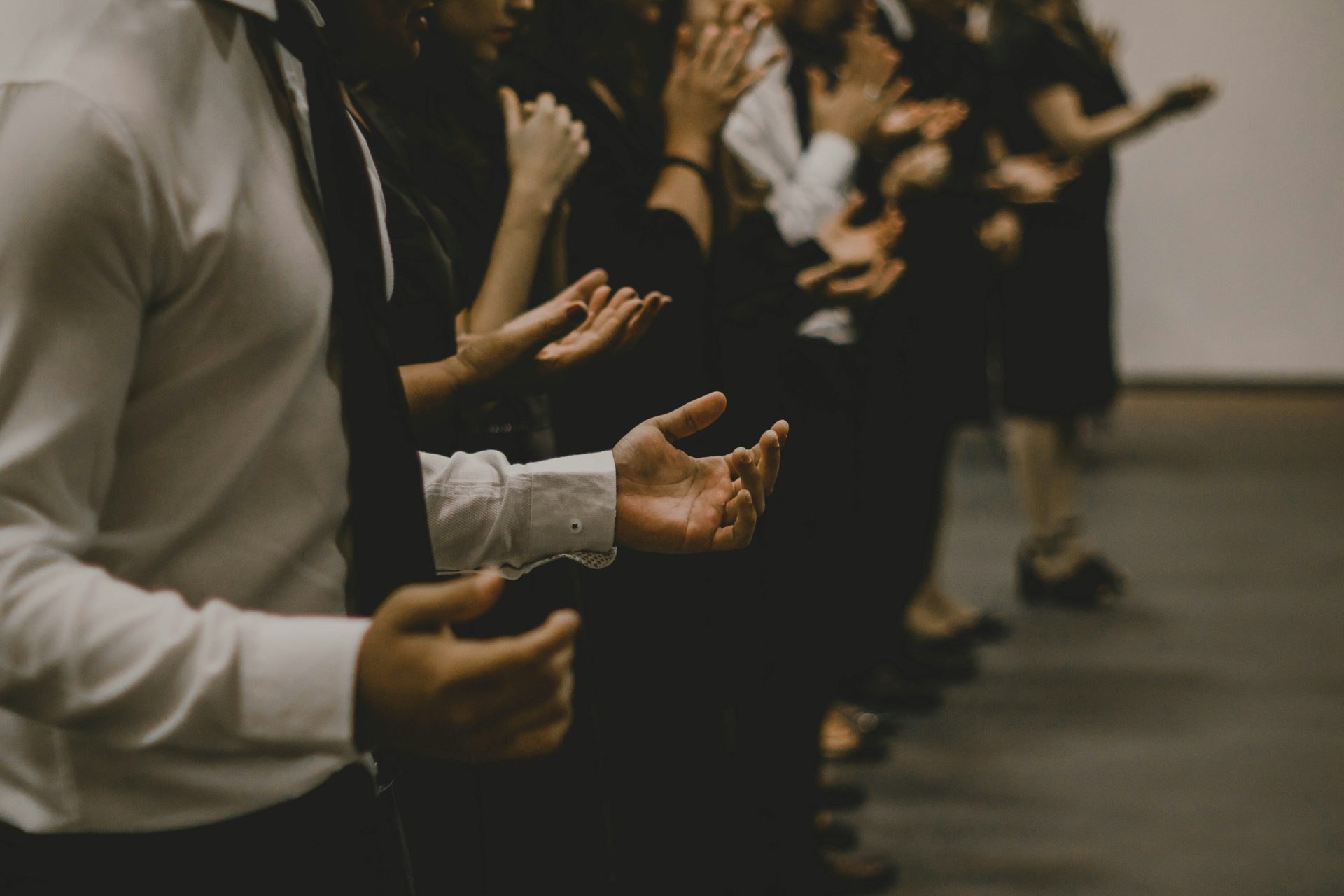 Hands in a performance setup